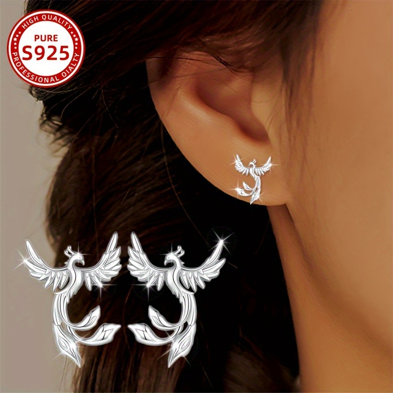 Women's S925 Silver Confident Charm Phoenix Fashion Earrings